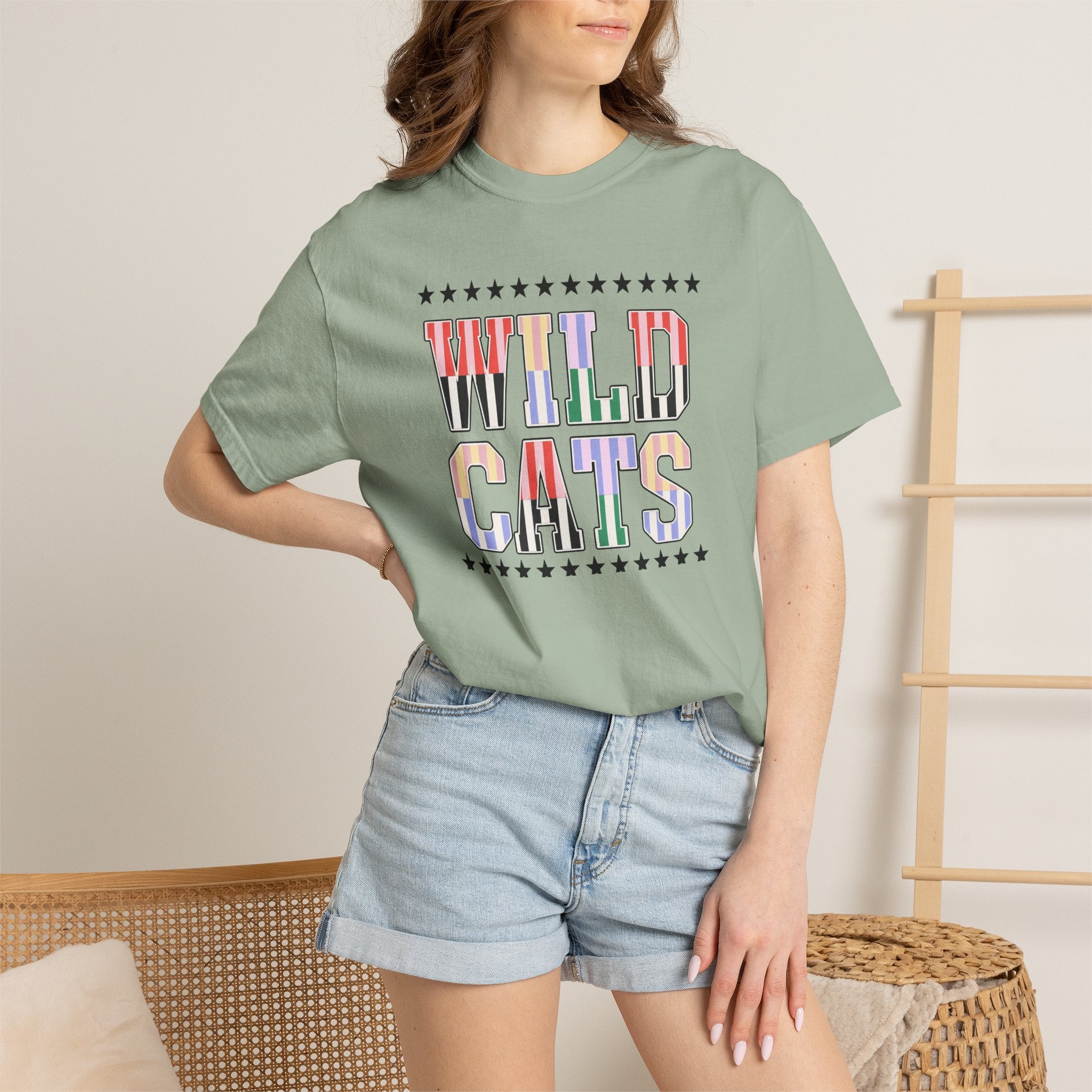 Wild Cats Graphic T-Shirt — Colorful Retro Lettering Tee