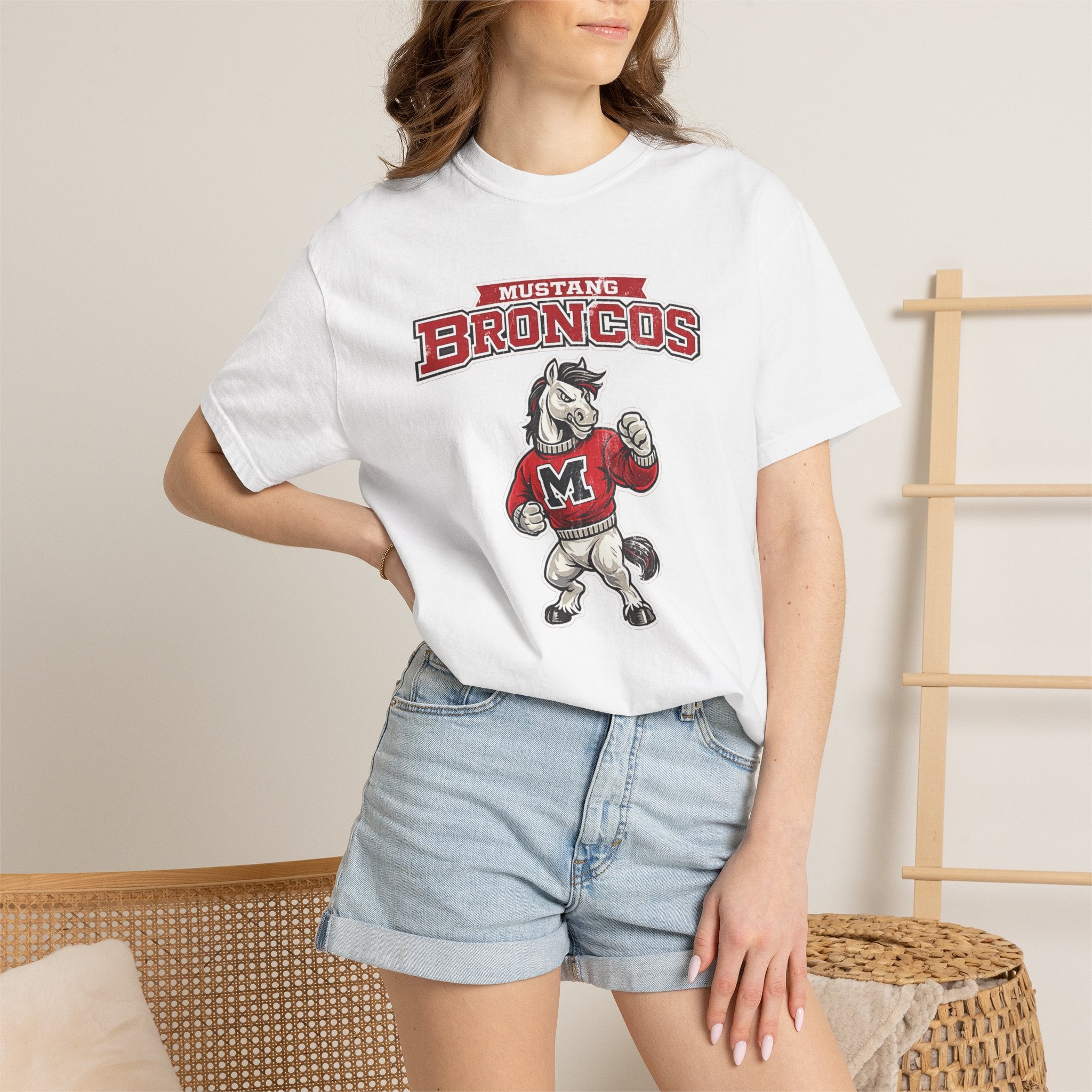 Mustang Broncos Mascot T-Shirt – Retro School Spirit Tee