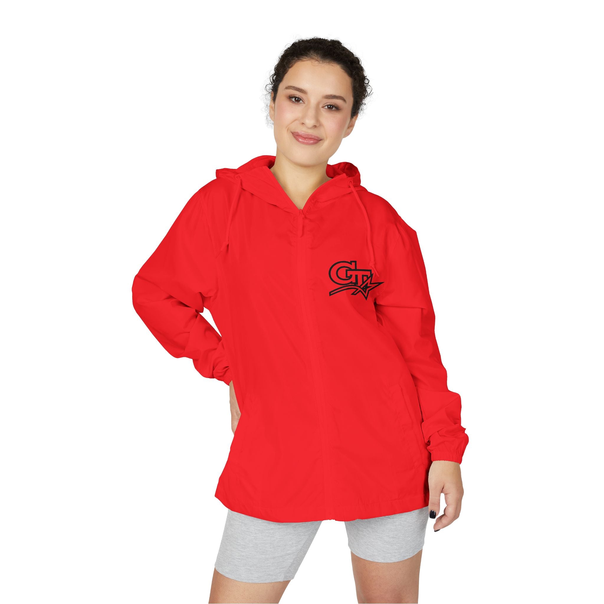GT Windbreaker Jacket — White Lightweight Full‑Zip Hoodie