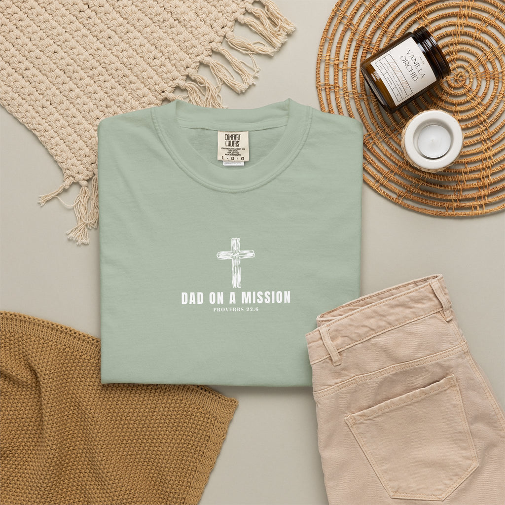 Dad on a Mission T-Shirt — Christian Cross Faith Tee for Fathers, Father’s Day Gift