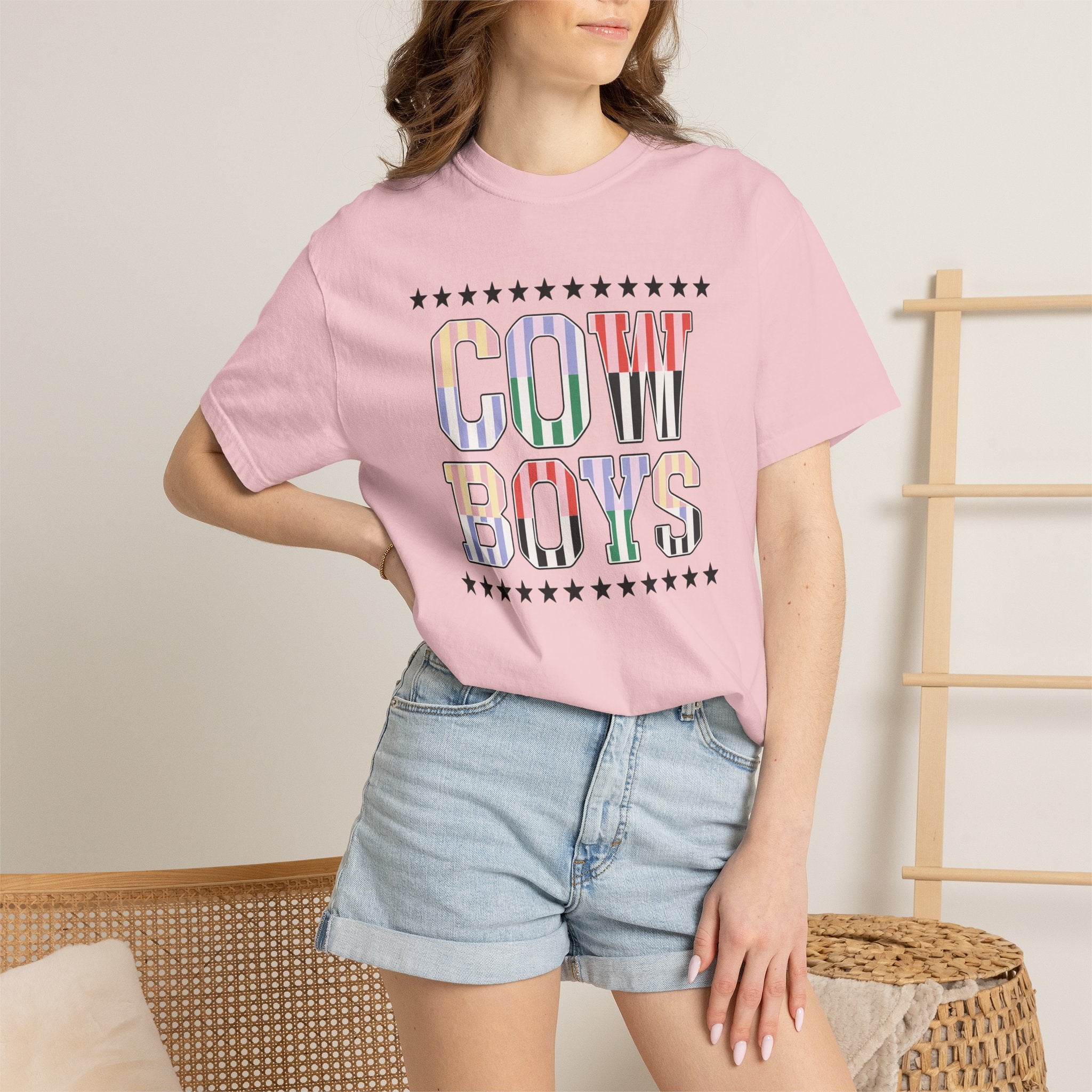 Cowboys Graphic T-Shirt — Vintage Western Stripe Design