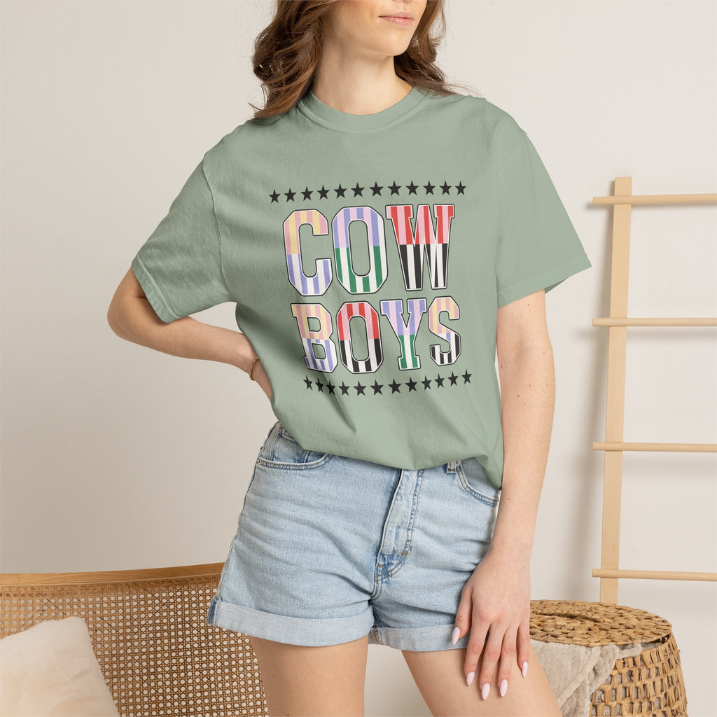 Cowboys Graphic T-Shirt — Vintage Western Stripe Design