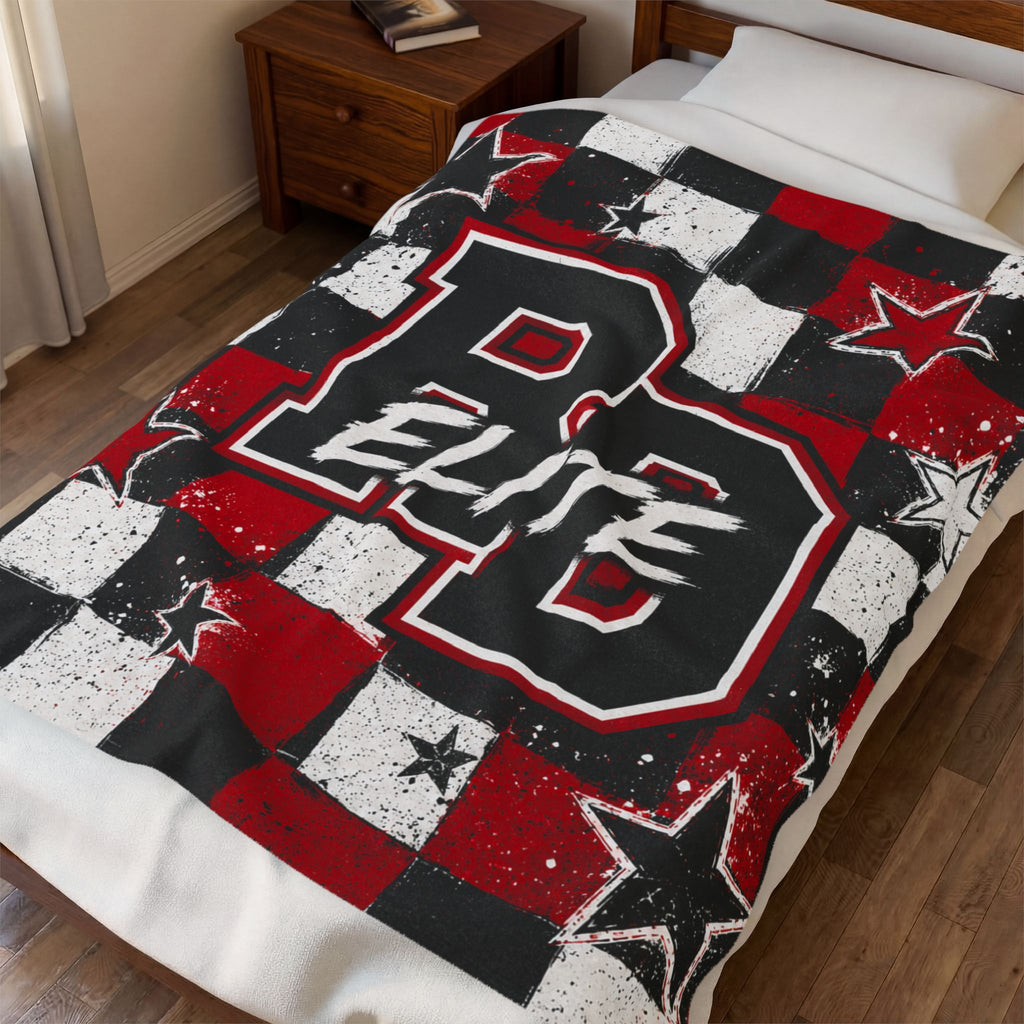 RD Elite Checkered 50x60 Velveteen Plush Blanket