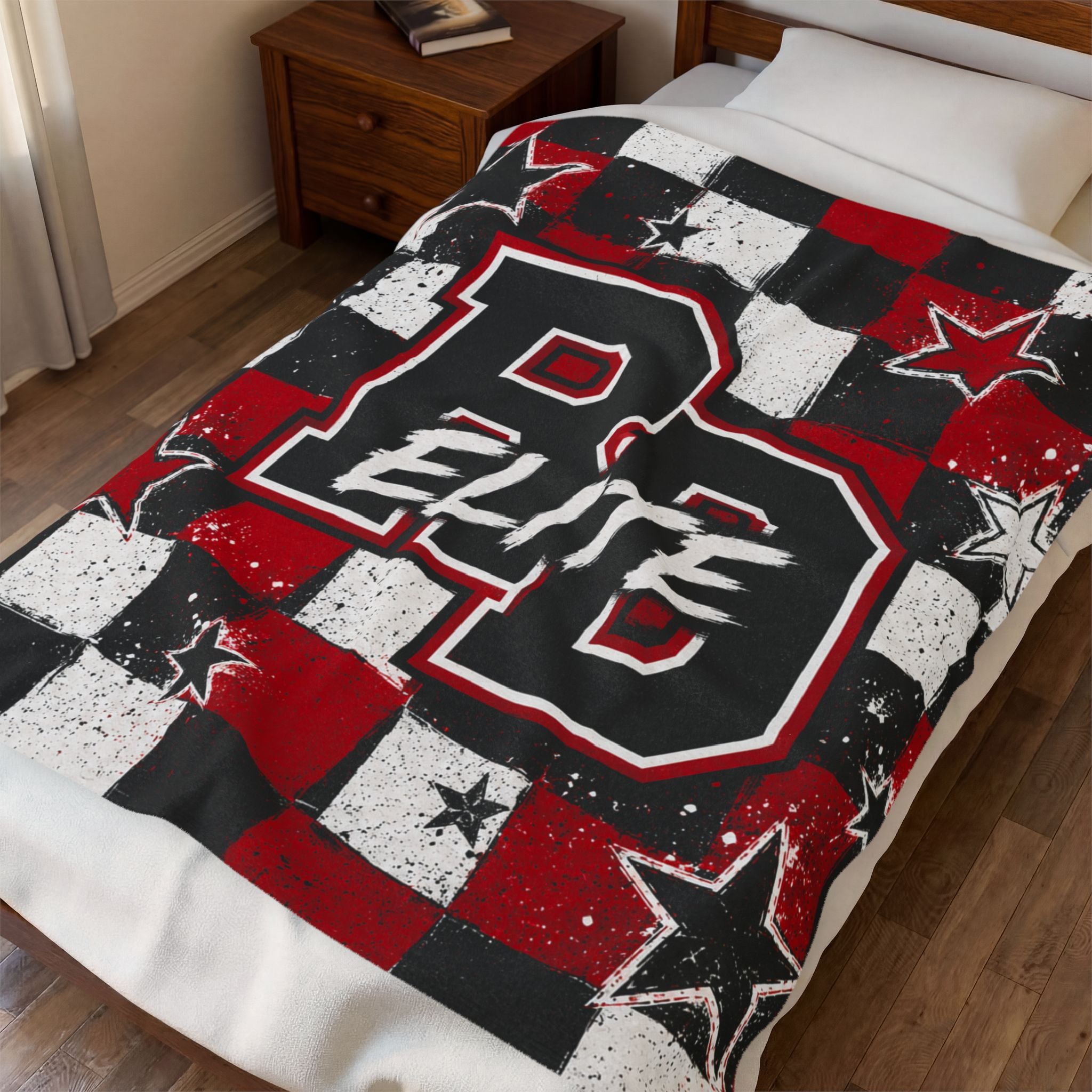 RD Elite Checkered 50x60 Velveteen Plush Blanket