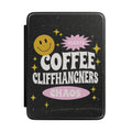 Kindle Case — 'Coffee, Cliffhangers, Chaos' Retro Smiley E-Reader Cover