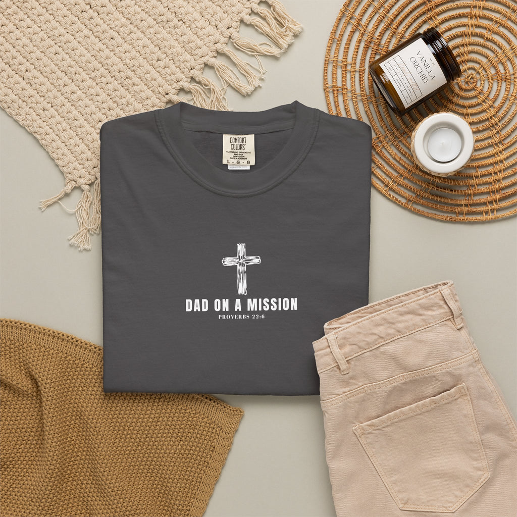Dad on a Mission T-Shirt — Christian Cross Faith Tee for Fathers, Father’s Day Gift
