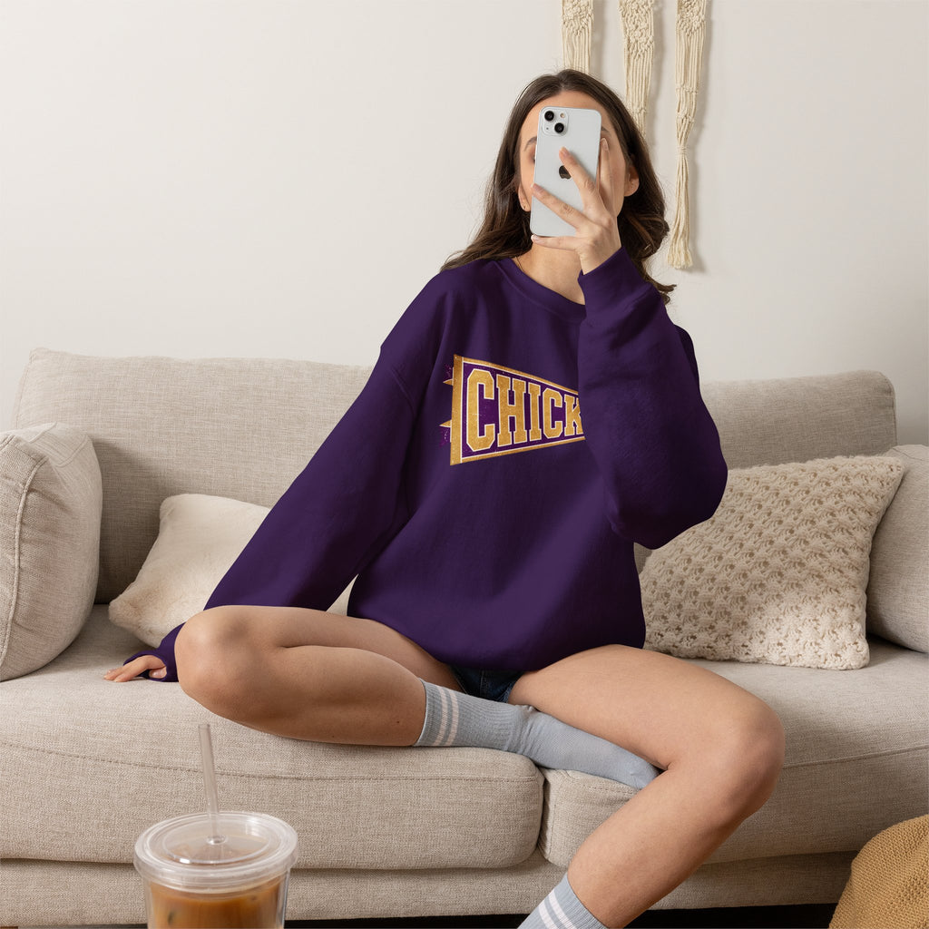 Chicks Vintage Pennant Crewneck Sweatshirt