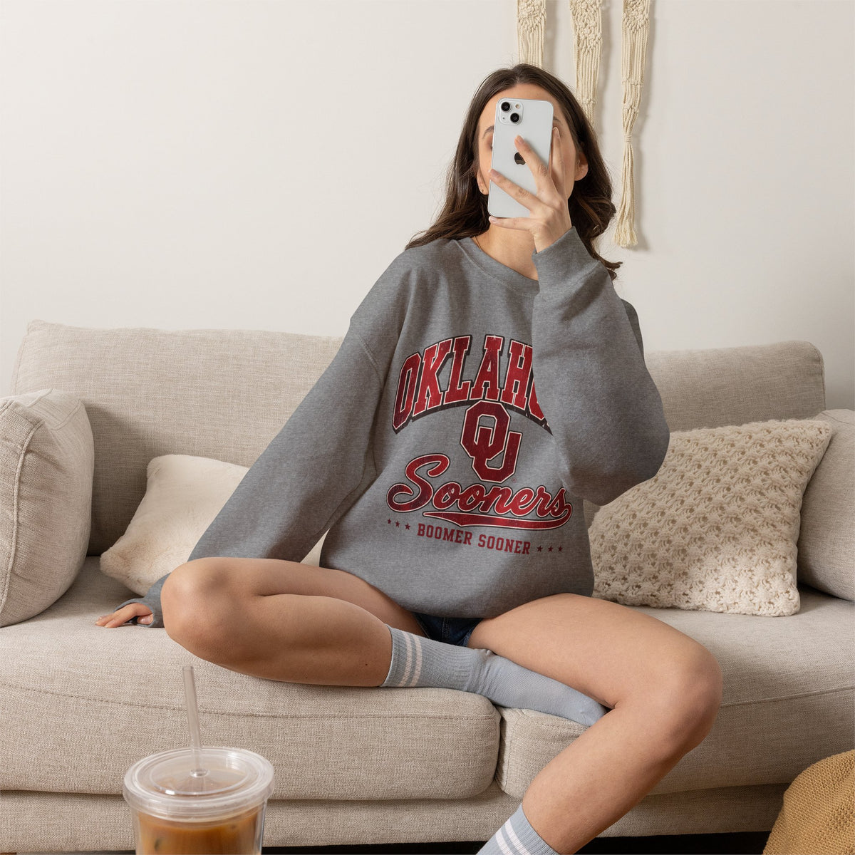 Sooners Crewneck Sweatshirt – Oklahoma OU Vintage Collegiate Pullover