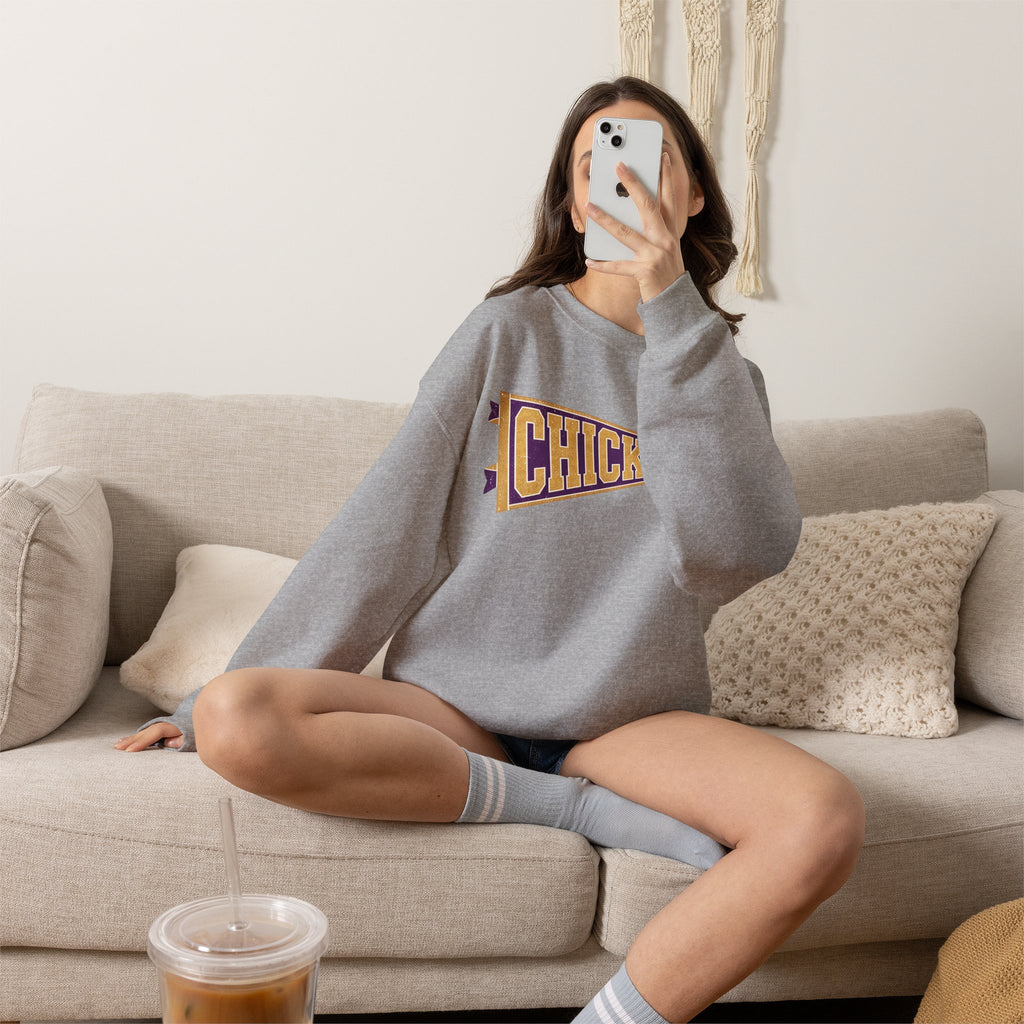 Chicks Vintage Pennant Crewneck Sweatshirt