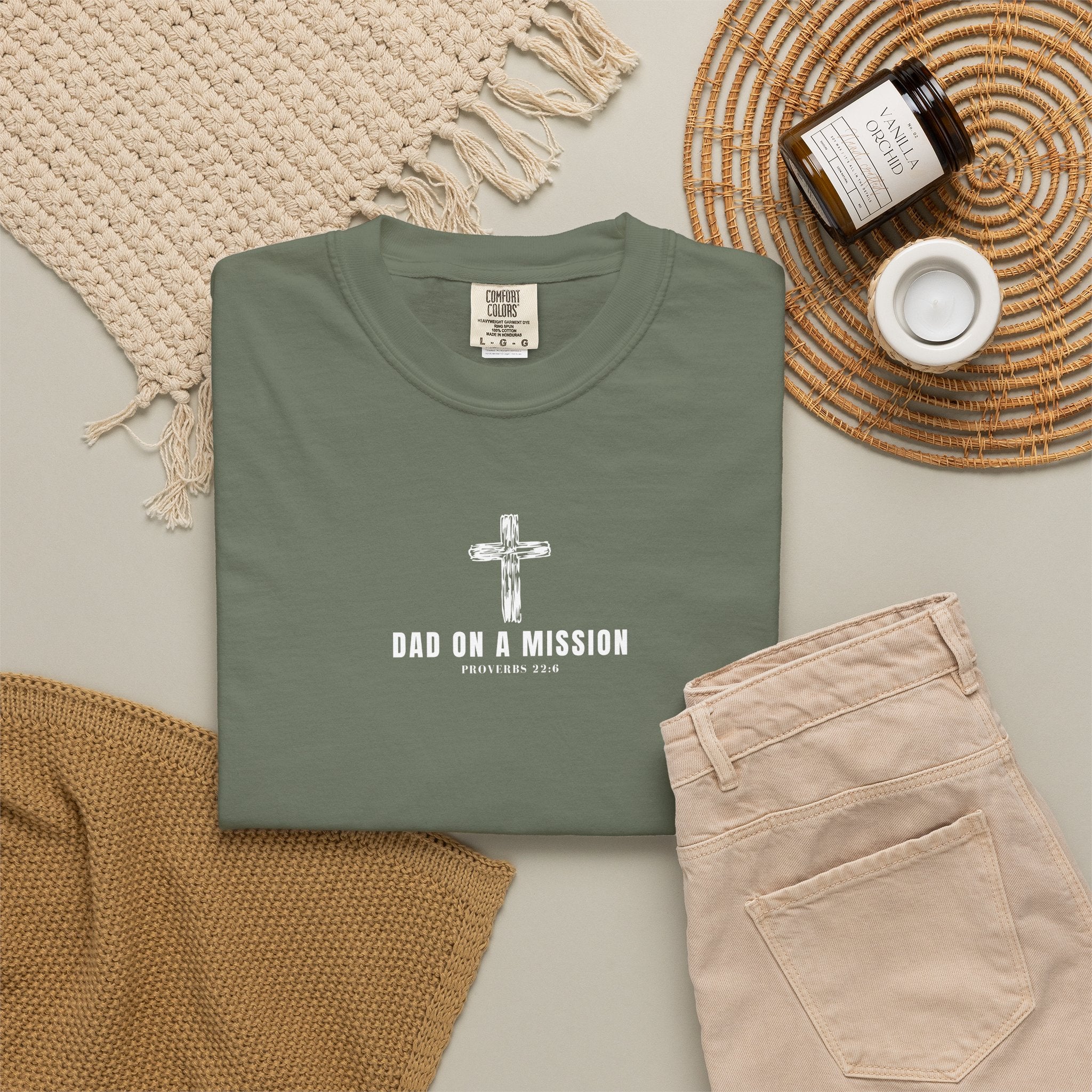 Dad on a Mission T-Shirt — Christian Cross Faith Tee for Fathers, Father’s Day Gift
