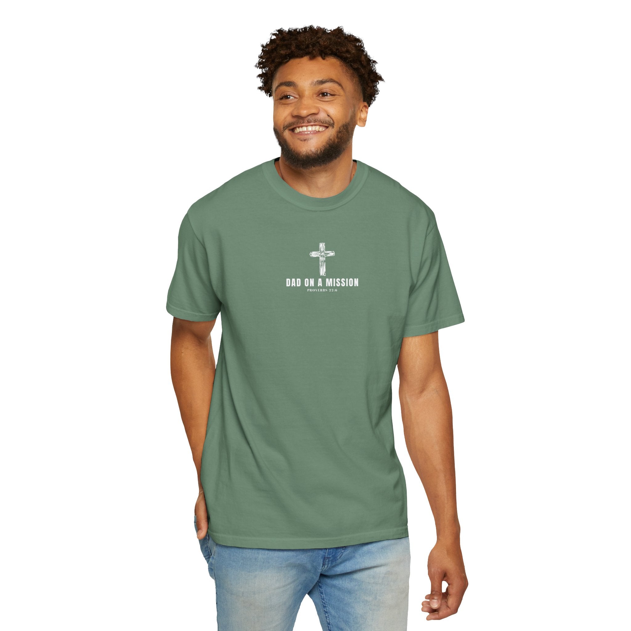 Dad on a Mission T-Shirt — Christian Cross Faith Tee for Fathers, Father’s Day Gift