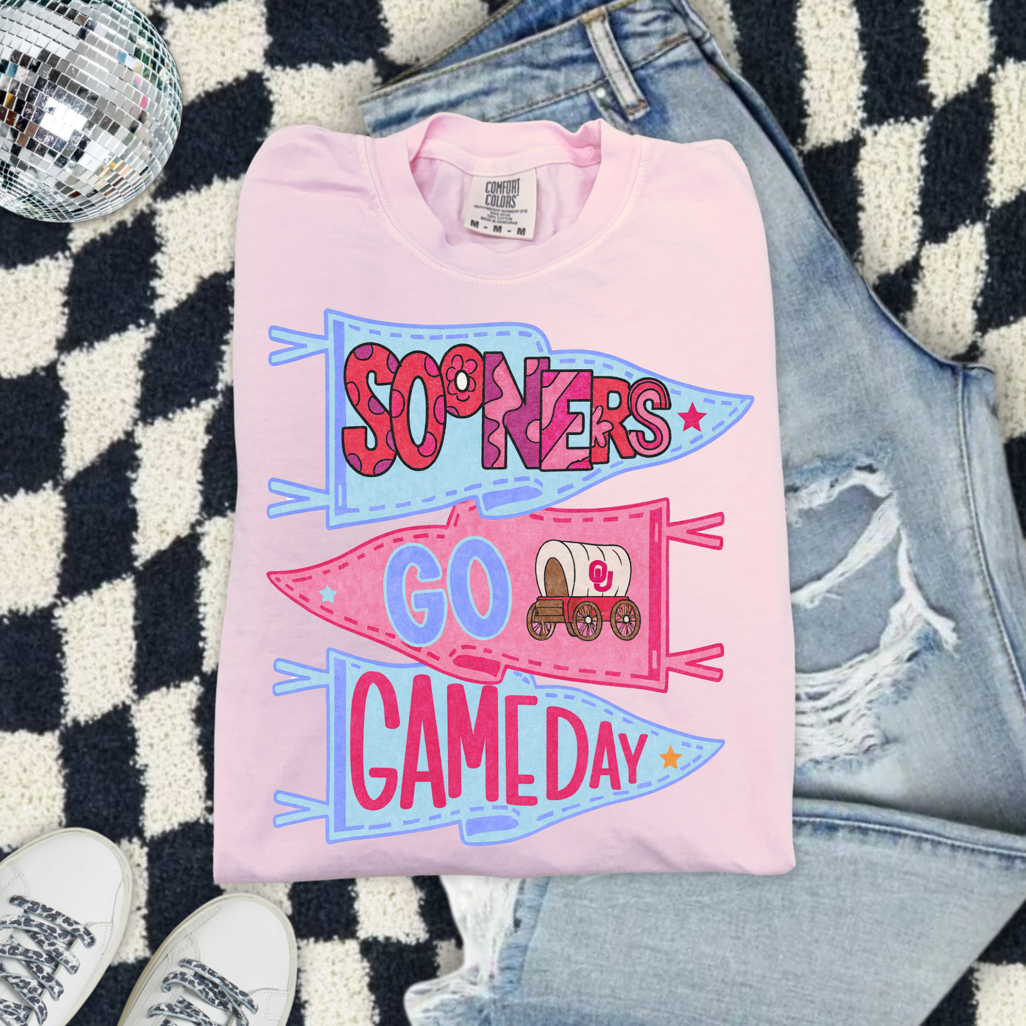 Sooners Pennant T-Shirt — “Sooners Go Game Day” College Football Tee