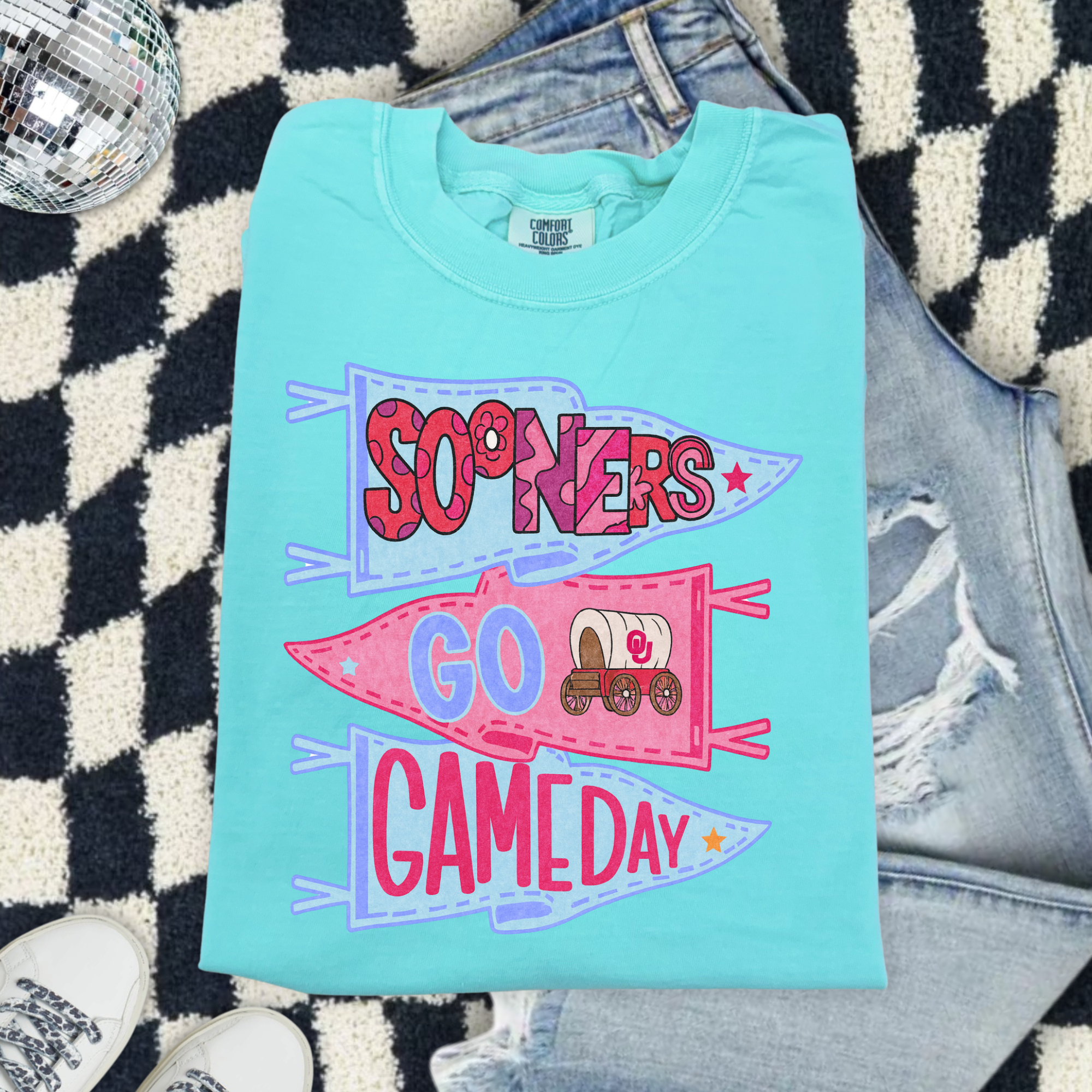 Sooners Pennant T-Shirt — “Sooners Go Game Day” College Football Tee
