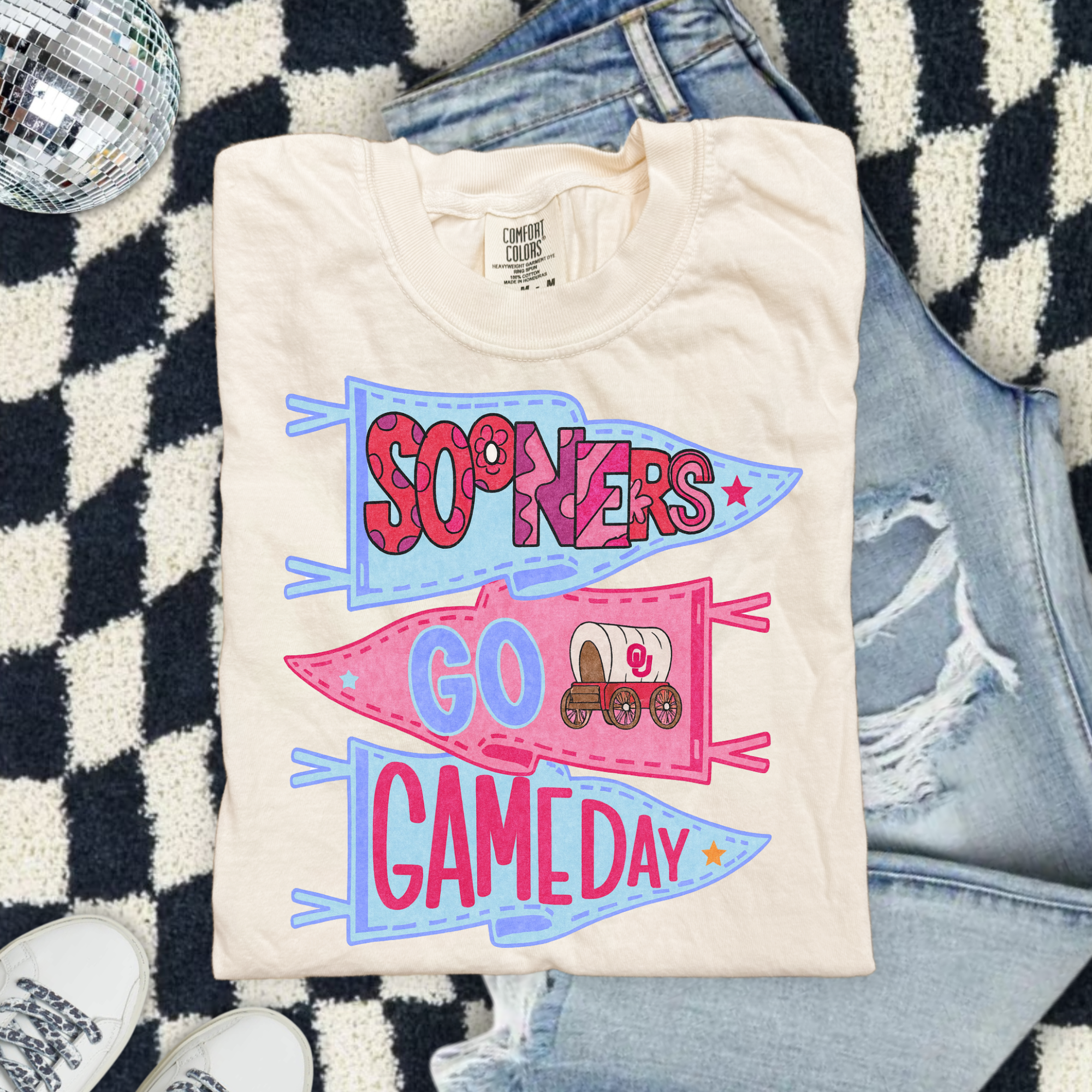 Sooners Pennant T-Shirt — “Sooners Go Game Day” College Football Tee