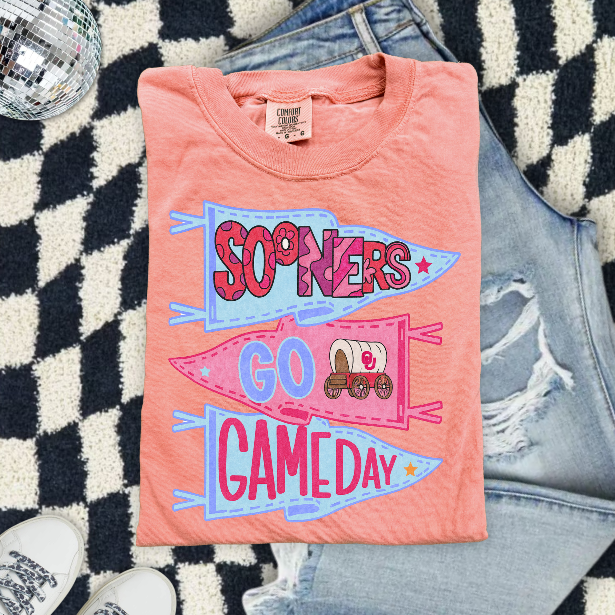 Sooners Pennant T-Shirt — “Sooners Go Game Day” College Football Tee