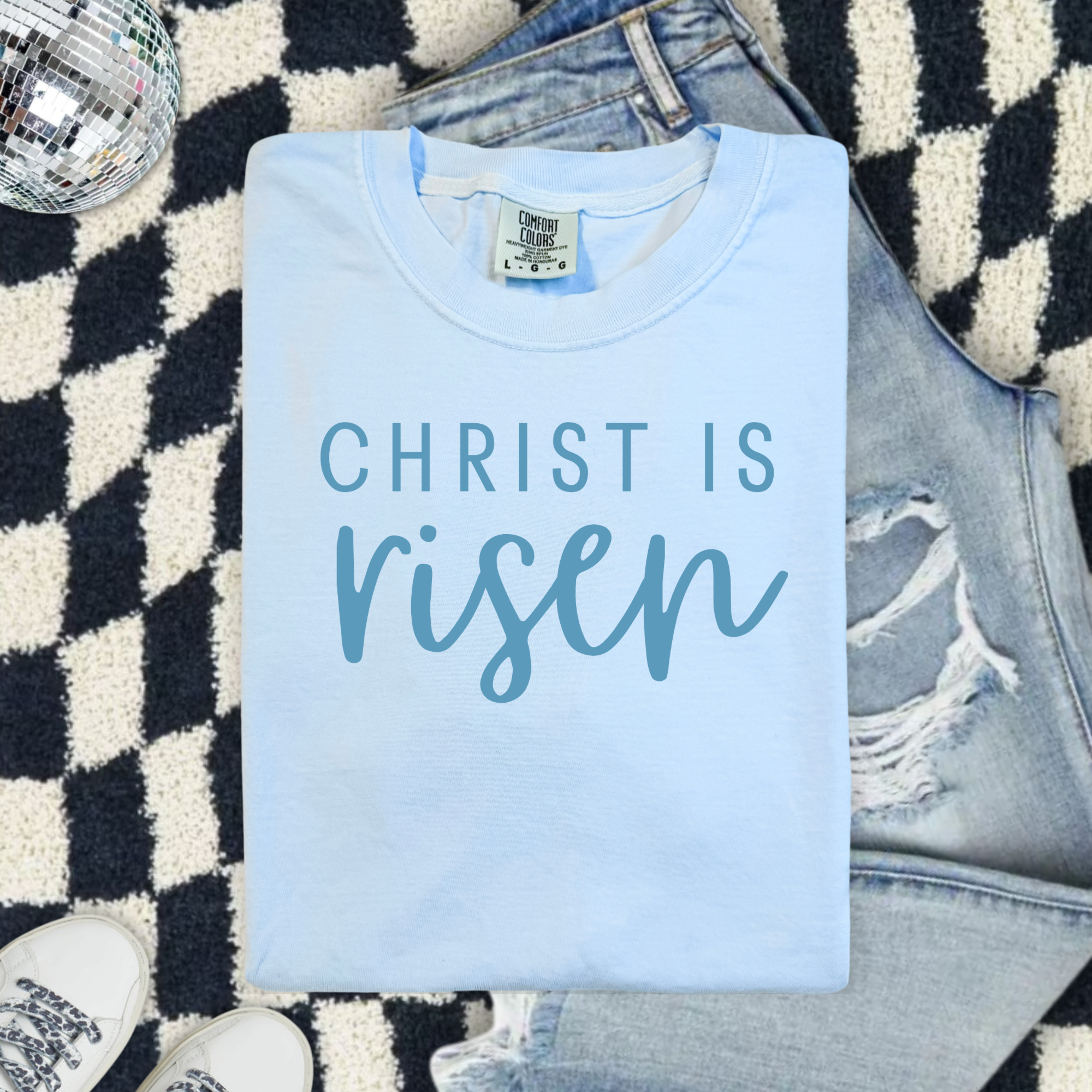 Christ Is Risen Comfort Colors T-Shirt – Easter Christian Tee