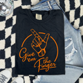 Give 'Em The Finger Comfort Colors T-Shirt — Retro Hand Graphic Tee