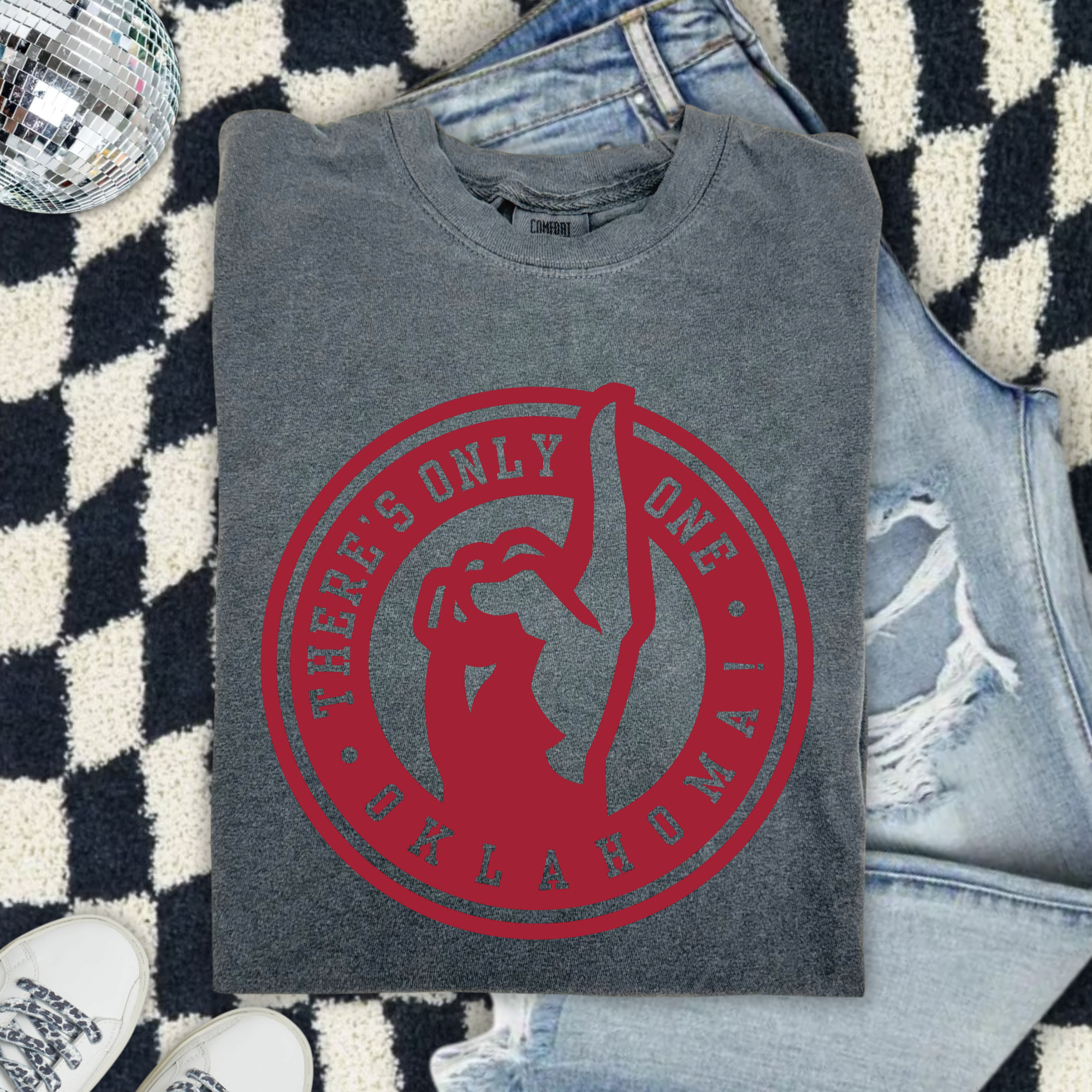 There's Only One Oklahoma Comfort Colors T-Shirt — Retro State Pride Tee