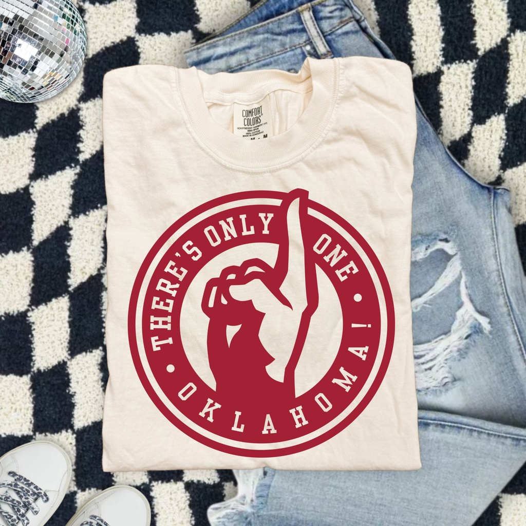 There's Only One Oklahoma Comfort Colors T-Shirt — Retro State Pride Tee