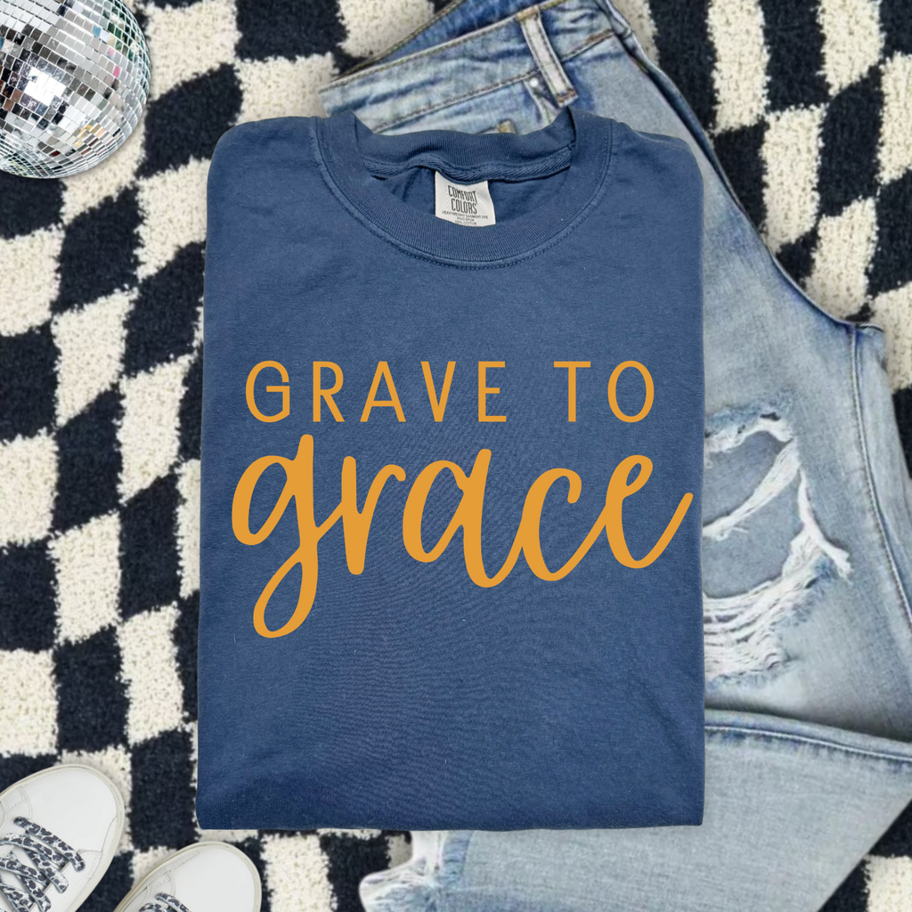 Grave to Grace Comfort Colors T‑Shirt — Inspirational Faith Tee