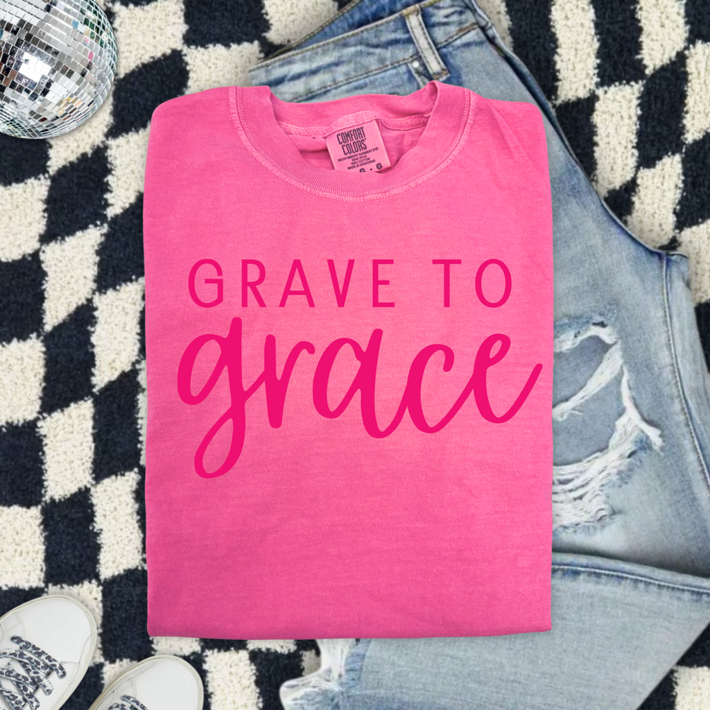 Grave to Grace Comfort Colors T-Shirt — Christian Inspirational Tee