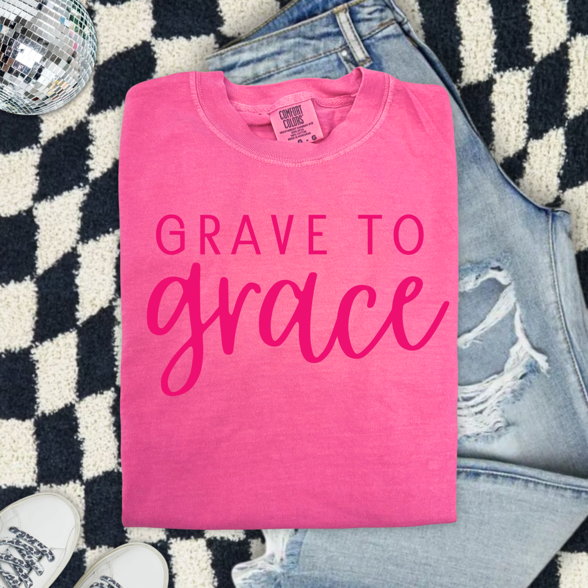 Grave to Grace Comfort Colors T-Shirt — Christian Inspirational Tee