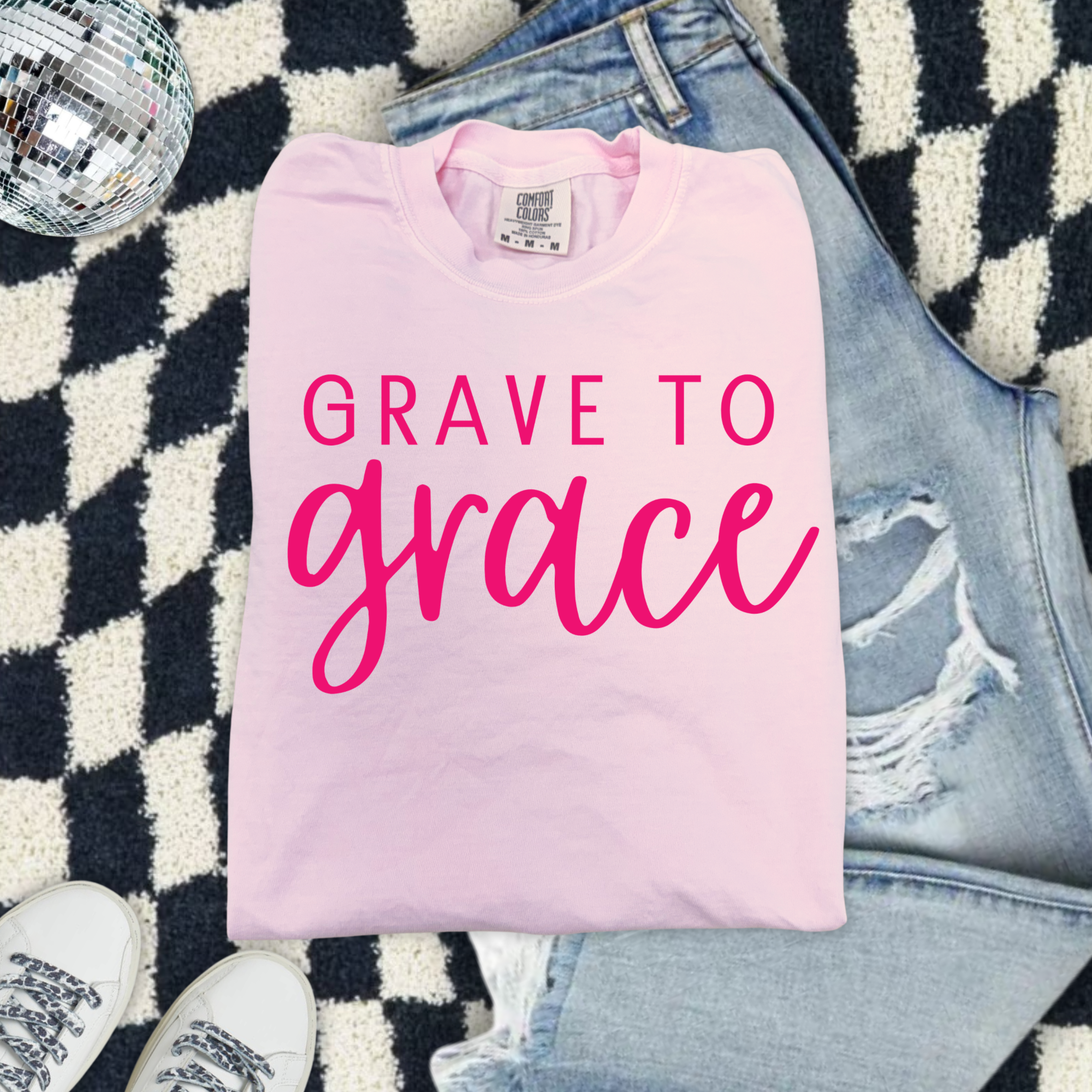 Grave to Grace Comfort Colors T-Shirt — Christian Inspirational Tee