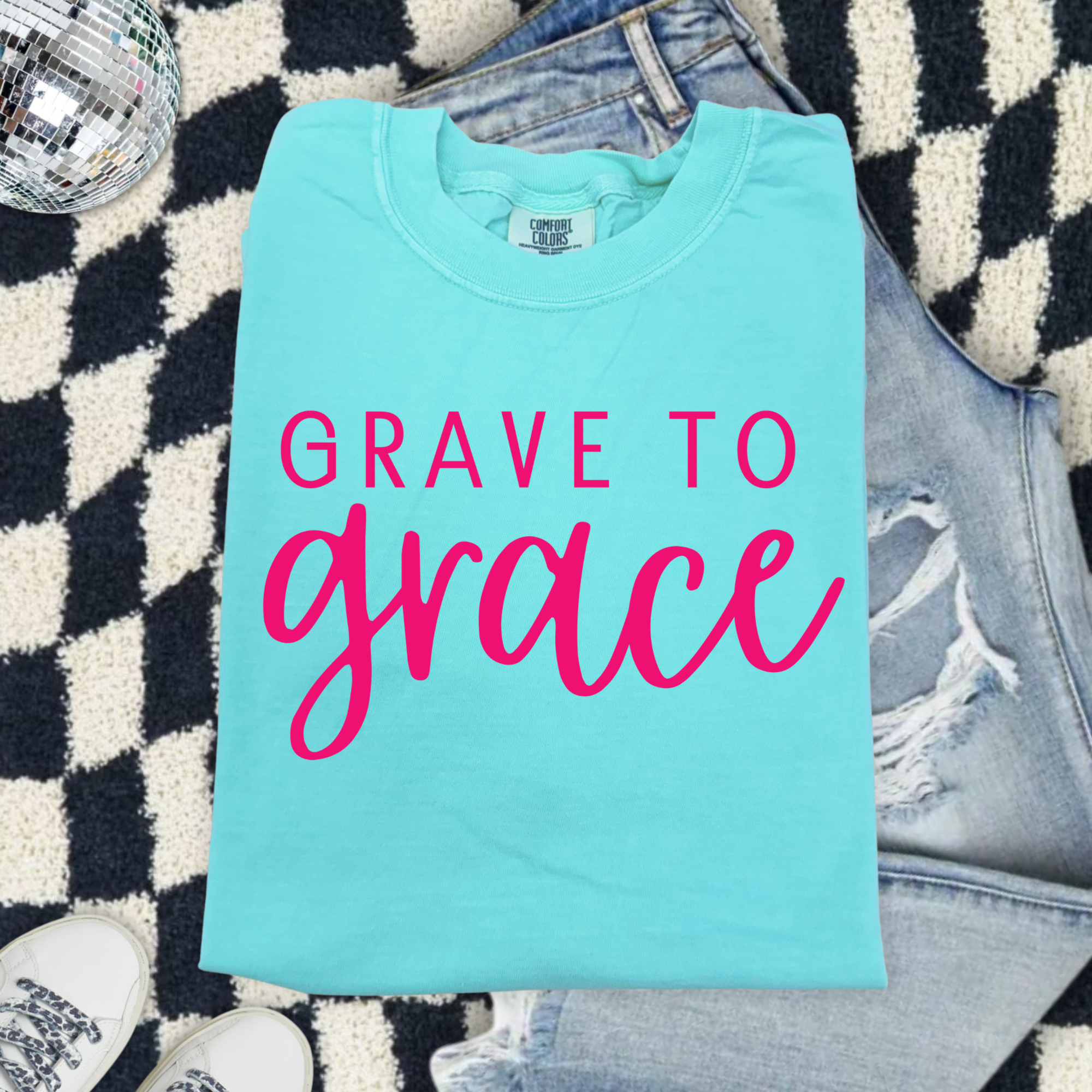 Grave to Grace Comfort Colors T-Shirt — Christian Inspirational Tee