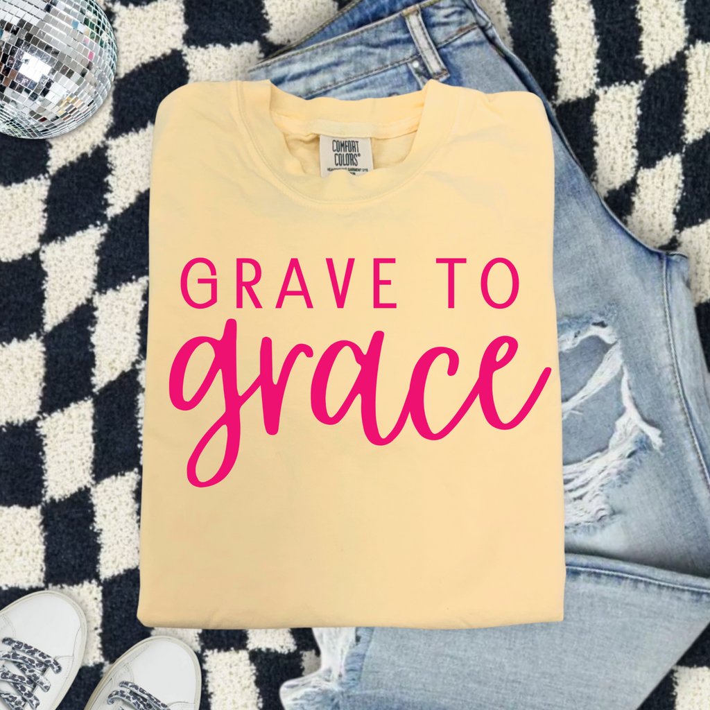 Grave to Grace Comfort Colors T-Shirt — Christian Inspirational Tee