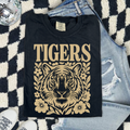 Tigers Floral Tiger Face Comfort Colors T-Shirt