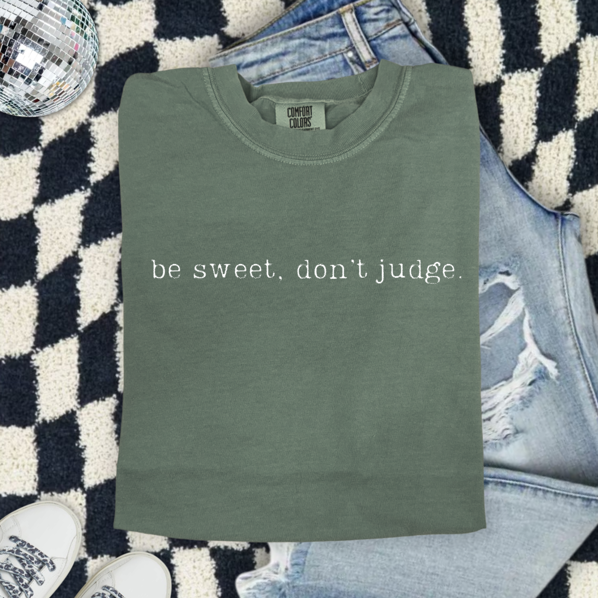 OkieMom Exclusive — "Y'all Be Sweet Don’t Judge" Comfort Colors Tee