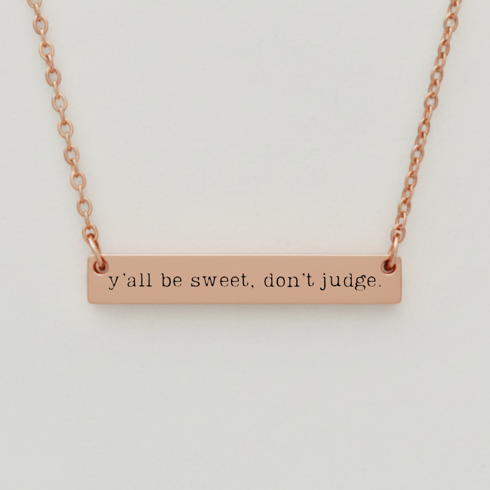 OkieMom Exclusive - “Yall Be Sweet, Dont Judge” Horizontal Bar Necklace
