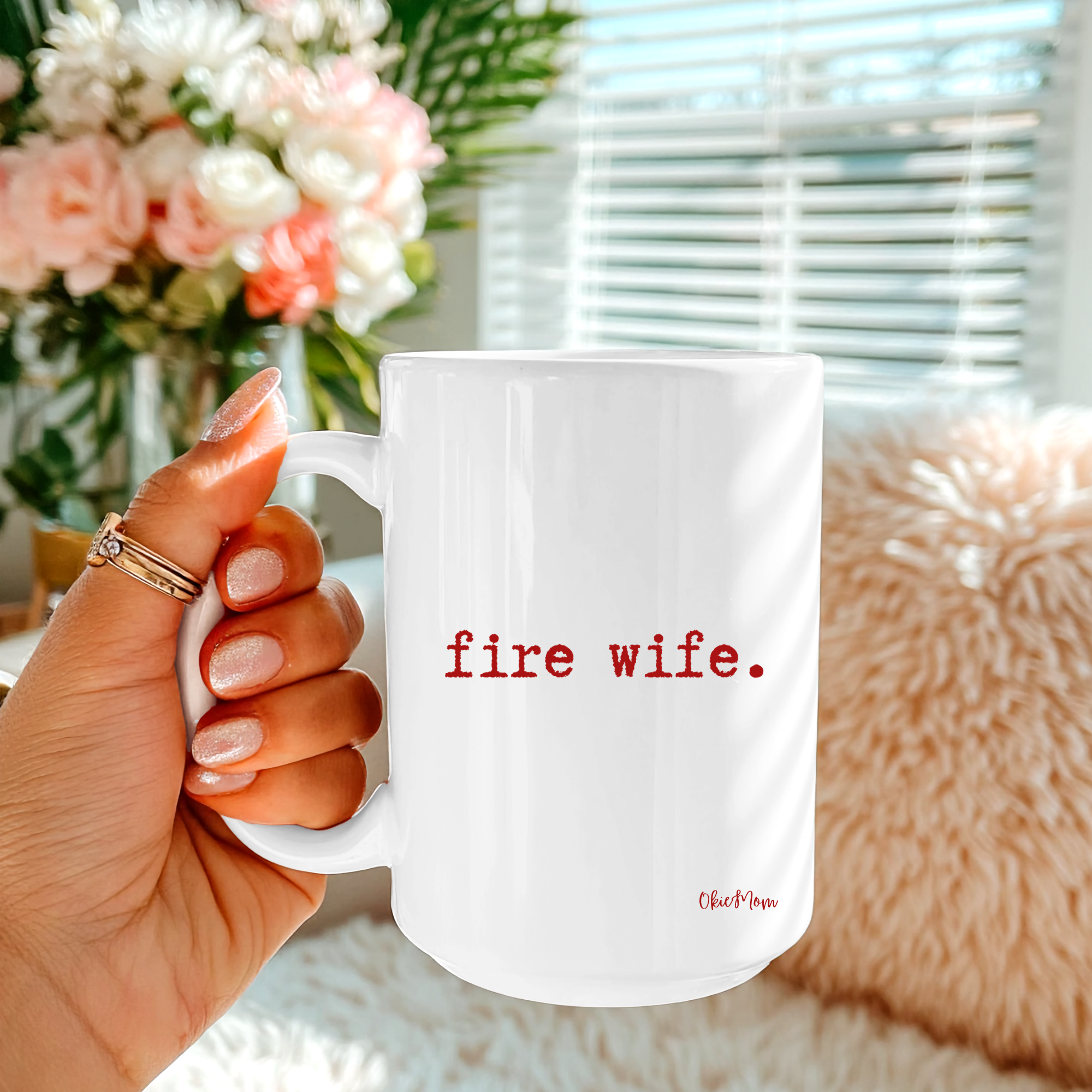 OkieMom Exclusive “Fire Wife”  15oz White Coffee Mug
