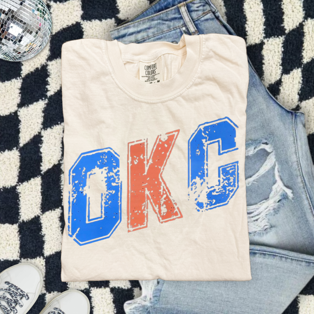 OKC Vintage Distressed T-Shirt — Retro Oklahoma City Tee