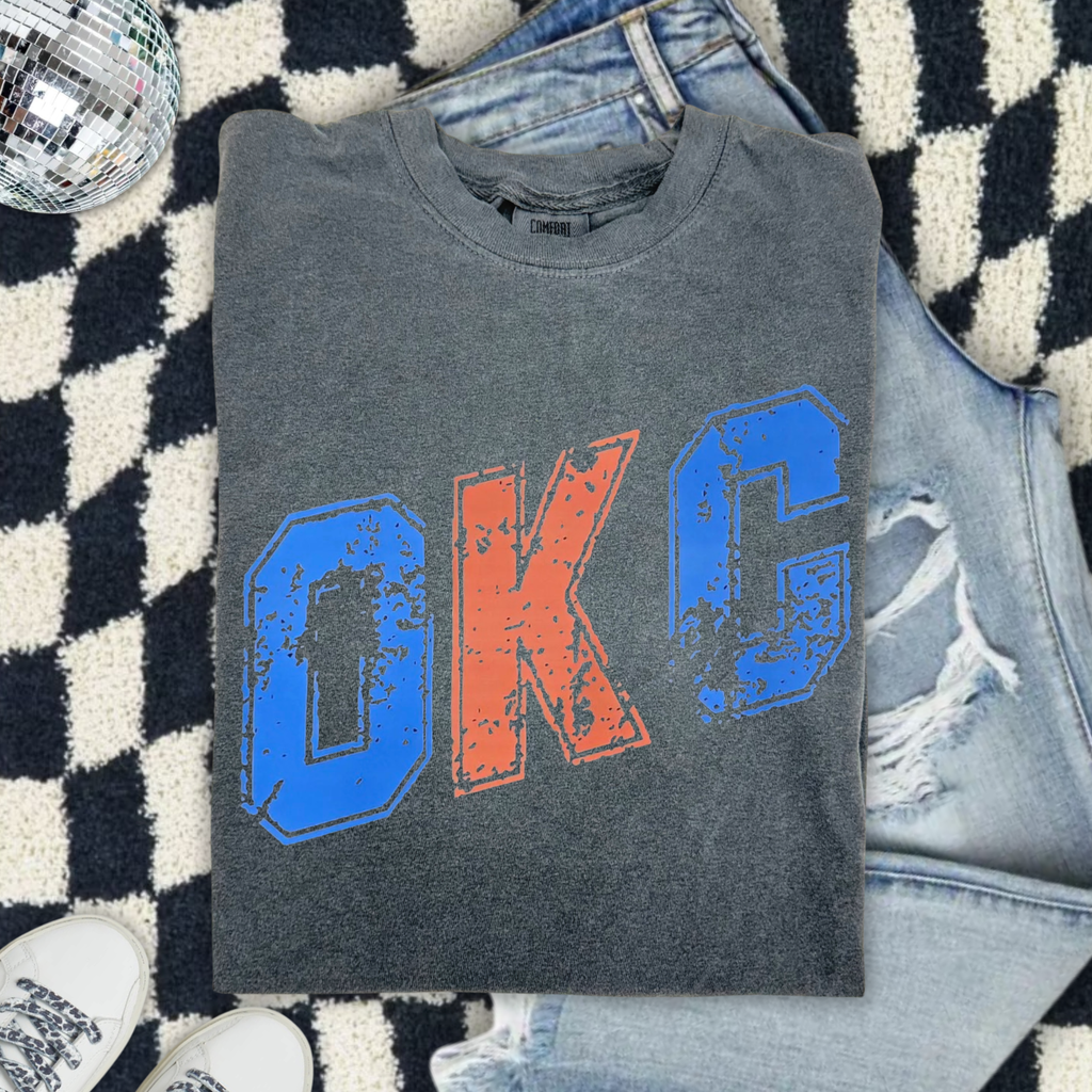 OKC Vintage Distressed T-Shirt — Retro Oklahoma City Tee