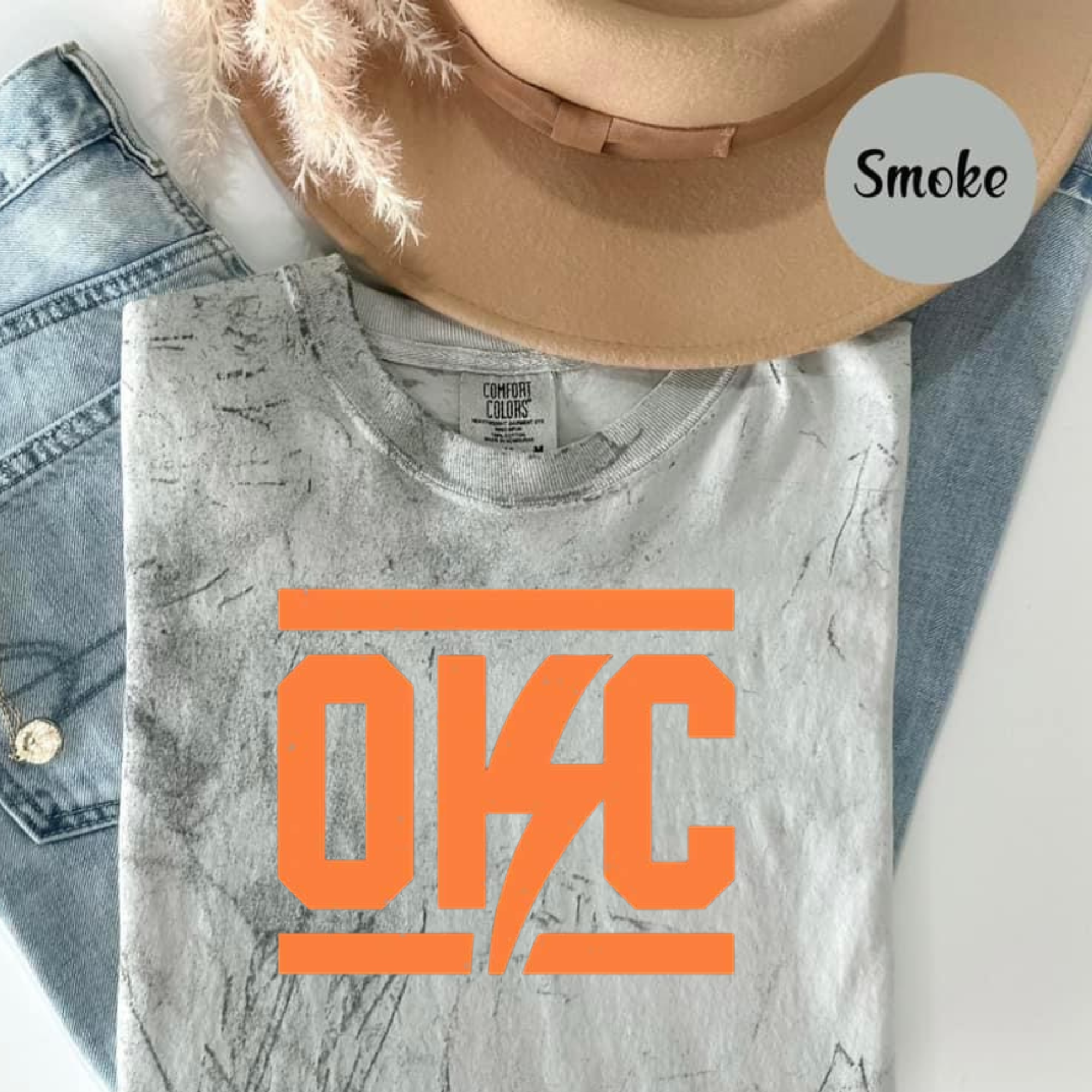 OKC Orange Logo YOUTH TEE — Vintage Distressed Kids Tee