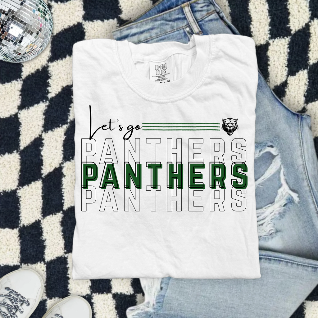 Panthers Crew T-Shirt — Script 'Let's go' AMPO