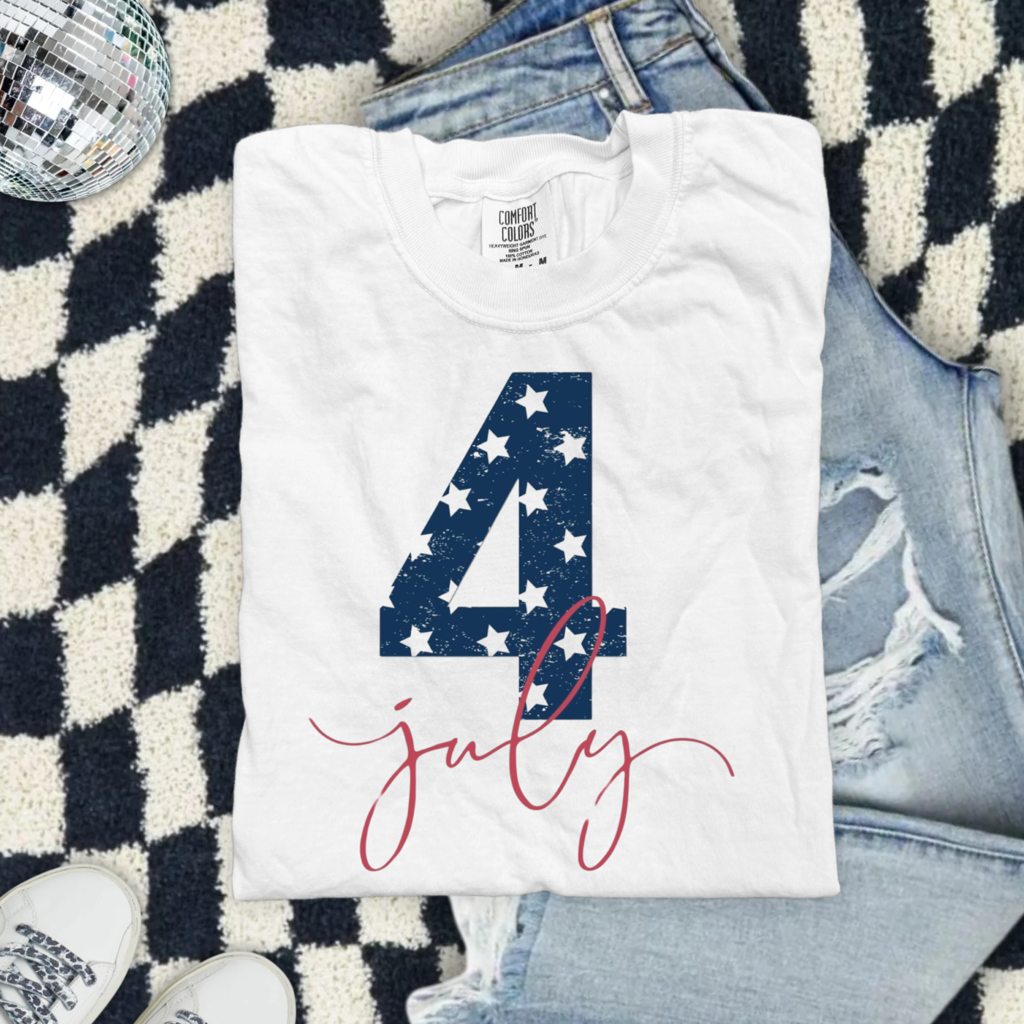 4th of July Stars Patriotic T-Shirt — Americana Flag Number Tee