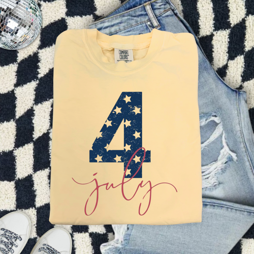 4th of July Stars Patriotic T-Shirt — Americana Flag Number Tee