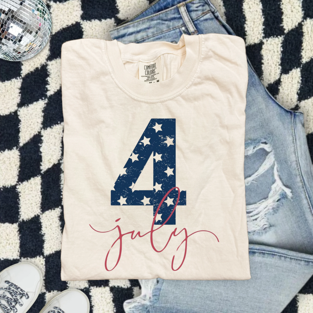 4th of July Stars Patriotic T-Shirt — Americana Flag Number Tee