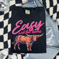 Easy With The Horns Longhorn Graphic T-Shirt — Vintage Western Cowgirl Tee