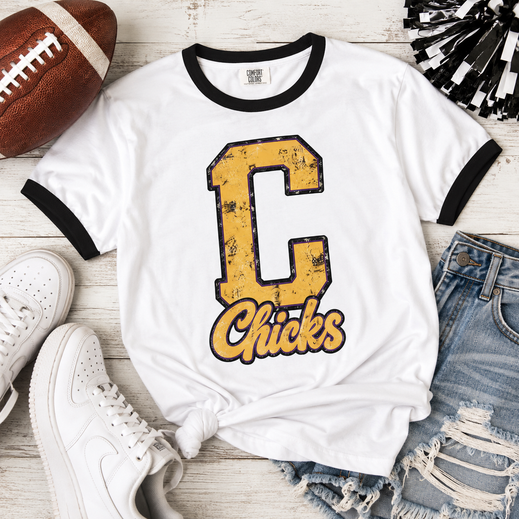 Chicks Graphic Ringer T-Shirt