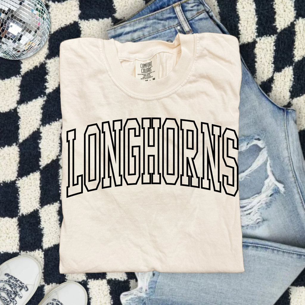 Longhorns Arch Logo T-Shirt — Classic College Style Tee