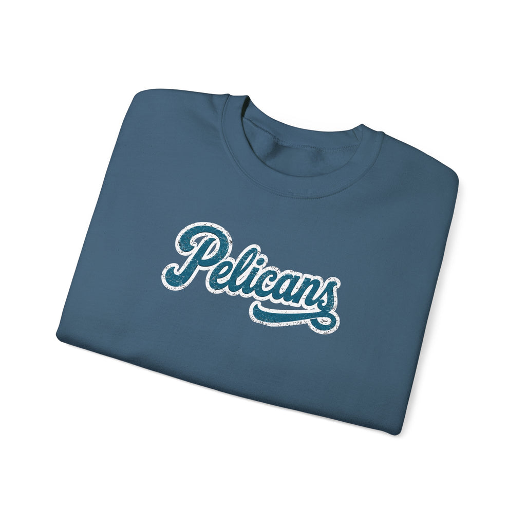 Pelicans Script Gildan Adult Crewneck Sweatshirt