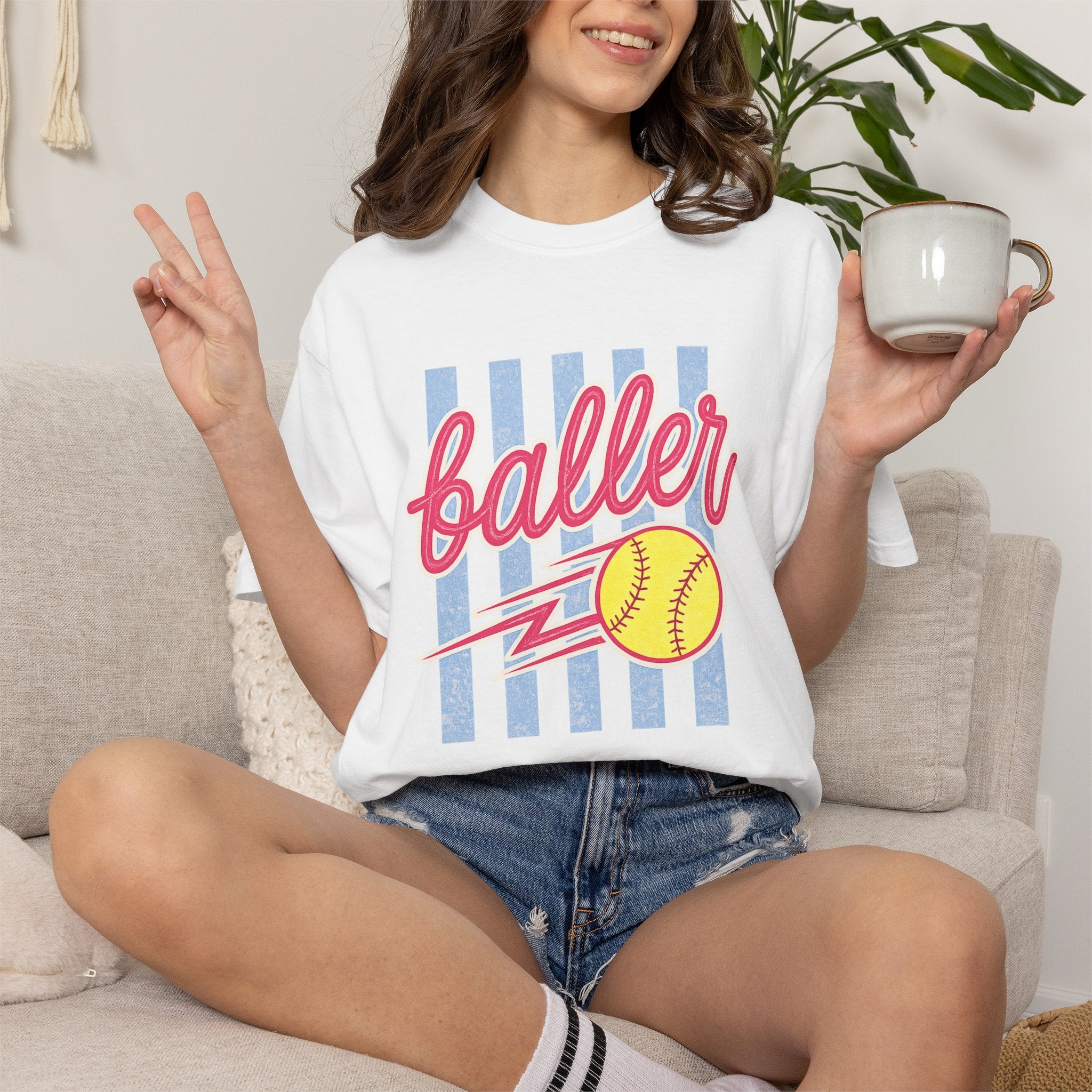 Retro Softball Babe Comfort Colors Tee – Neon Game Day Shirt
