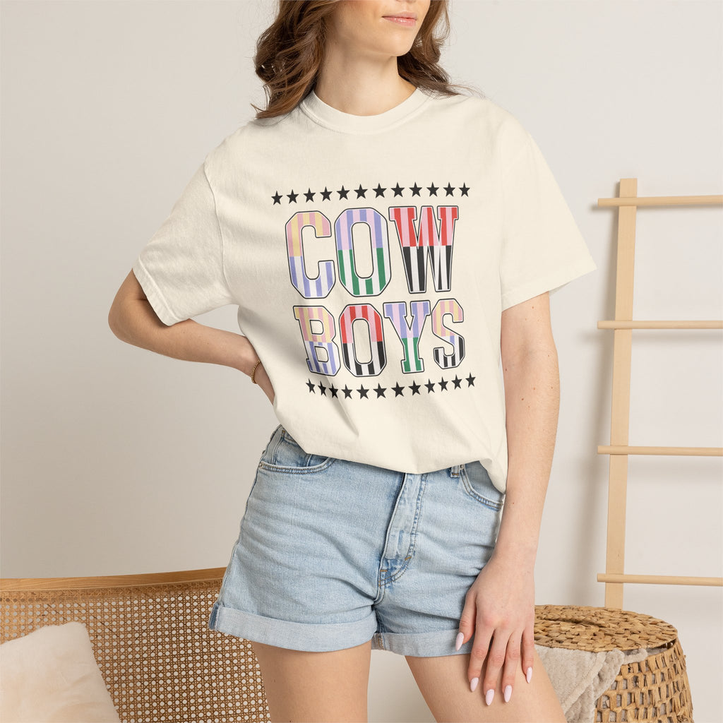Cowboys Graphic T-Shirt — Vintage Western Stripe Design