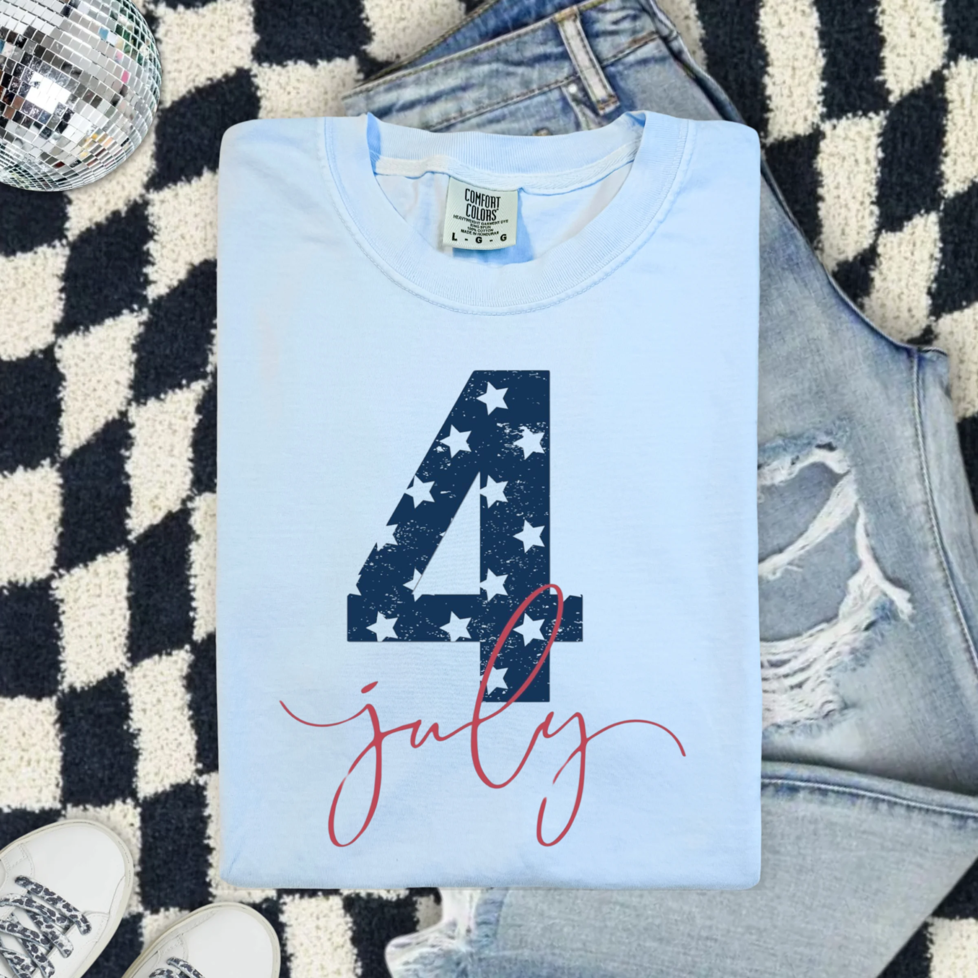 4th of July Stars Patriotic T-Shirt — Americana Flag Number Tee
