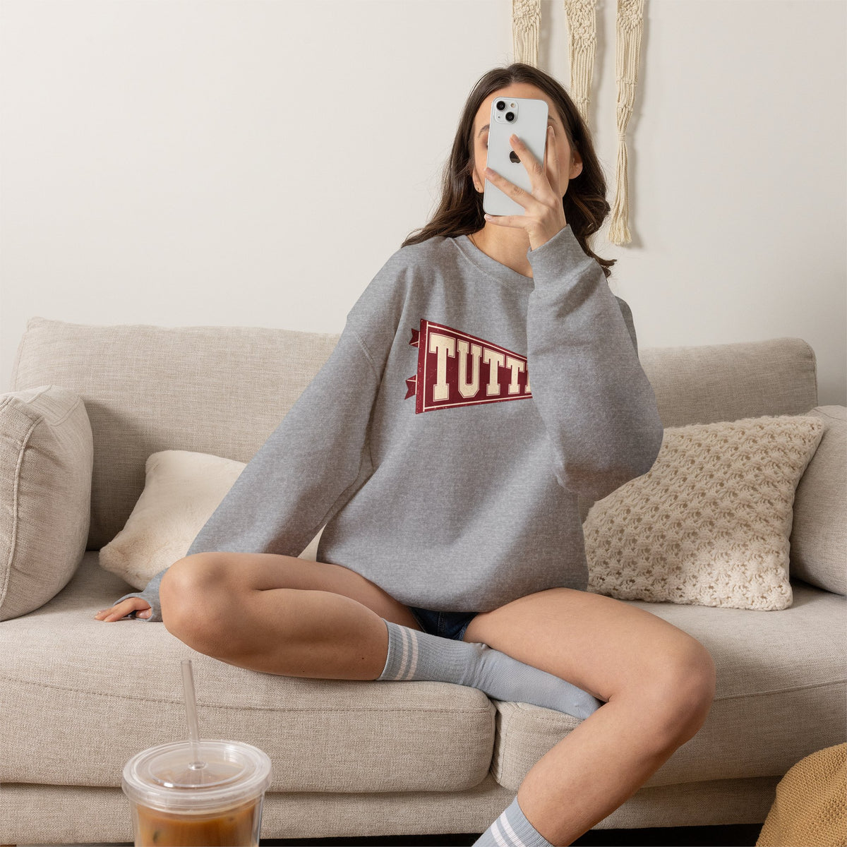 Tuttle Vintage Varsity Pennant Crewneck Sweatshirt