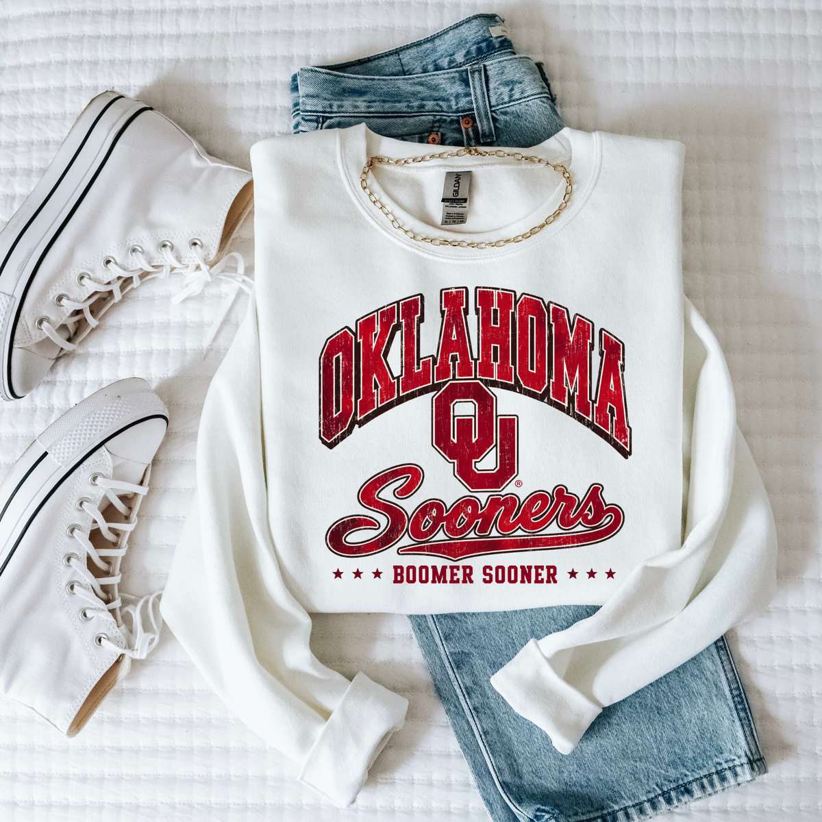 Sooners Crewneck Sweatshirt – Oklahoma OU Vintage Collegiate Pullover