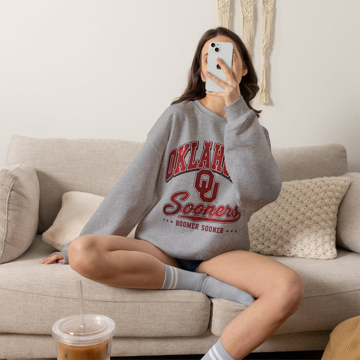 Sooners Crewneck Sweatshirt – Oklahoma OU Vintage Collegiate Pullover